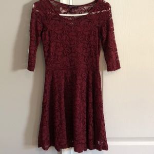lace burgundy dress